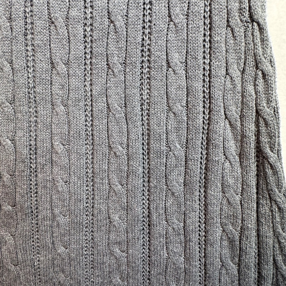 Gray Y2K Cable Knit Babydoll Sweater Bella Swan Vibe Rabbit Hair Blnd Womens M - Picture 7 of 7